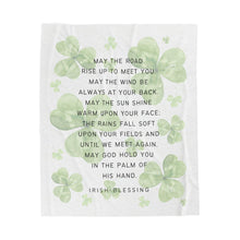 Load image into Gallery viewer, May the Road Up to Meet You - Irish Blessing Minky Blanket