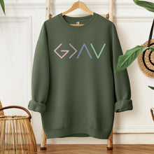 Load image into Gallery viewer, "God is Greater than the Highs and Lows" Unisex Crewneck Sweatshirt