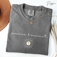Load image into Gallery viewer, Source and Summit: Catholic Eucharistic T-Shirt: Comfort Colors® Shirt