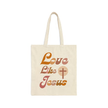 Load image into Gallery viewer, Love Like Jesus Tote Bag in Groovy Pinks
