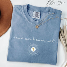 Load image into Gallery viewer, Source and Summit: Catholic Eucharistic T-Shirt: Comfort Colors® Shirt