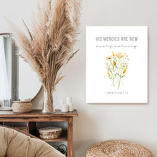 Load image into Gallery viewer, "His Mercies are New Every Morning" Lamentations 3:23 Floral Canvas Print