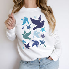 Load image into Gallery viewer, Holy Spirit Dove Sweatshirt in Blues
