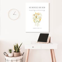 Load image into Gallery viewer, "His Mercies are New Every Morning" Lamentations 3:23 Floral Canvas Print