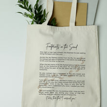 Load image into Gallery viewer, Footprints in the Sand Tote Bag