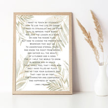 Load image into Gallery viewer, Teacher Appreciation Poem - Botanical Leaves: Printable Wall Art