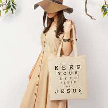 Load image into Gallery viewer, Keep Your Eyes Fixed on Jesus Tote Bag