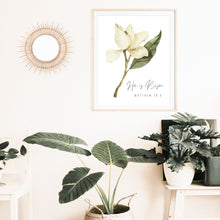 Load image into Gallery viewer, He is Risen - Floral Magnolia Print:  Printable Christian Wall Art