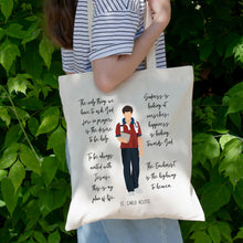 Load image into Gallery viewer, St Carlo Acutis Catholic Tote Bag