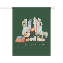 Load image into Gallery viewer, Watercolor Nativity - O Come Let Us Adore Him: Garden Flag