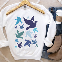 Load image into Gallery viewer, Holy Spirit Dove Sweatshirt in Blues
