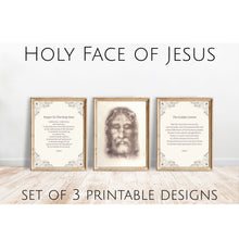 Load image into Gallery viewer, Holy Face of Jesus - Shroud of Turin - Set of 3 Printable Posters