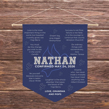 Load image into Gallery viewer, Confirmation Pennant for Boys - Inspirational Quotes