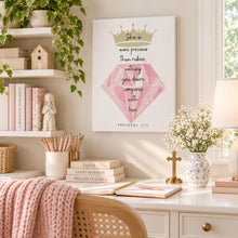 Load image into Gallery viewer, She is More Precious Than Rubies - Proverbs 3:15 - Canvas Wall Art