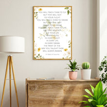Load image into Gallery viewer, You Will Teach Them to Fly: Mother Teresa - Floral Printable Wall Art