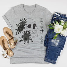 Load and play video in Gallery viewer, Memento Mori T-Shirt | Black Flowers