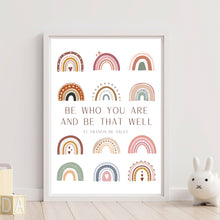 Load image into Gallery viewer, Be Who You Are - Boho Rainbows - Printable Wall Art