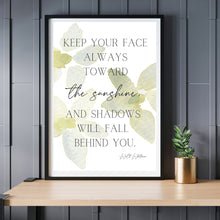 Load image into Gallery viewer, "Keep Your Face Toward The Sunshine: Walt Whitman" Printable Wall Art