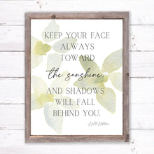 Load image into Gallery viewer, "Keep Your Face Toward The Sunshine: Walt Whitman" Printable Wall Art