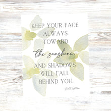 Load image into Gallery viewer, "Keep Your Face Toward The Sunshine: Walt Whitman" Printable Wall Art