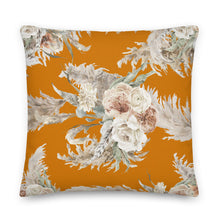 Load image into Gallery viewer, "Thankful" Fall Orange Premium Decorative Pillow | Cushion