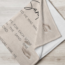 Load image into Gallery viewer, "Footprints in the Sand" Minky Throw Blanket