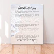 Load image into Gallery viewer, "Footprints in the Sand" Canvas Wall Art
