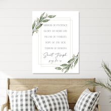 Load image into Gallery viewer, "Titles of St. Joseph" Canvas Wall Art Print