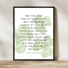 Load image into Gallery viewer, "May the Road Rise Up | Irish Blessing | Shamrocks" Printable Wall Art