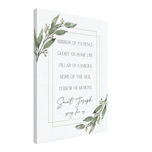 Load image into Gallery viewer, "Titles of St. Joseph" Canvas Wall Art Print