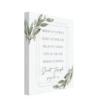 Load image into Gallery viewer, "Titles of St. Joseph" Canvas Wall Art Print