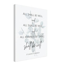 Load image into Gallery viewer, All Shall Be Well - St. Julian of Norwich Canvas Wall Print