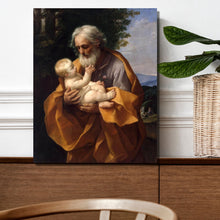 Load image into Gallery viewer, "St. Joseph and the Infant Jesus" - Guido Reni: Canvas Wall Art Print