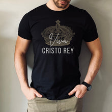Load image into Gallery viewer, Viva Cristo Rey: Black Crewneck T-Shirt