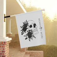Memento Mori Floral Skull Garden Flag