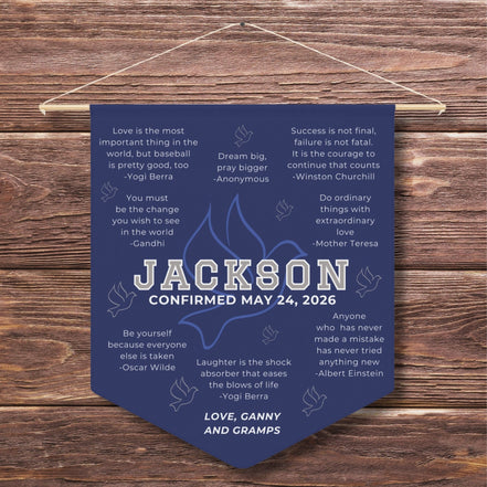 Confirmation Pennant for Boys - Inspirational Quotes