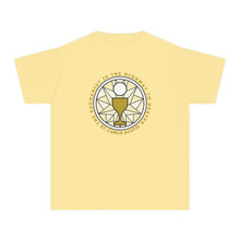 Load image into Gallery viewer, St Carlo Acutis: Eucharist is the Highway to Heaven - YOUTH Comfort Colors® Shirt
