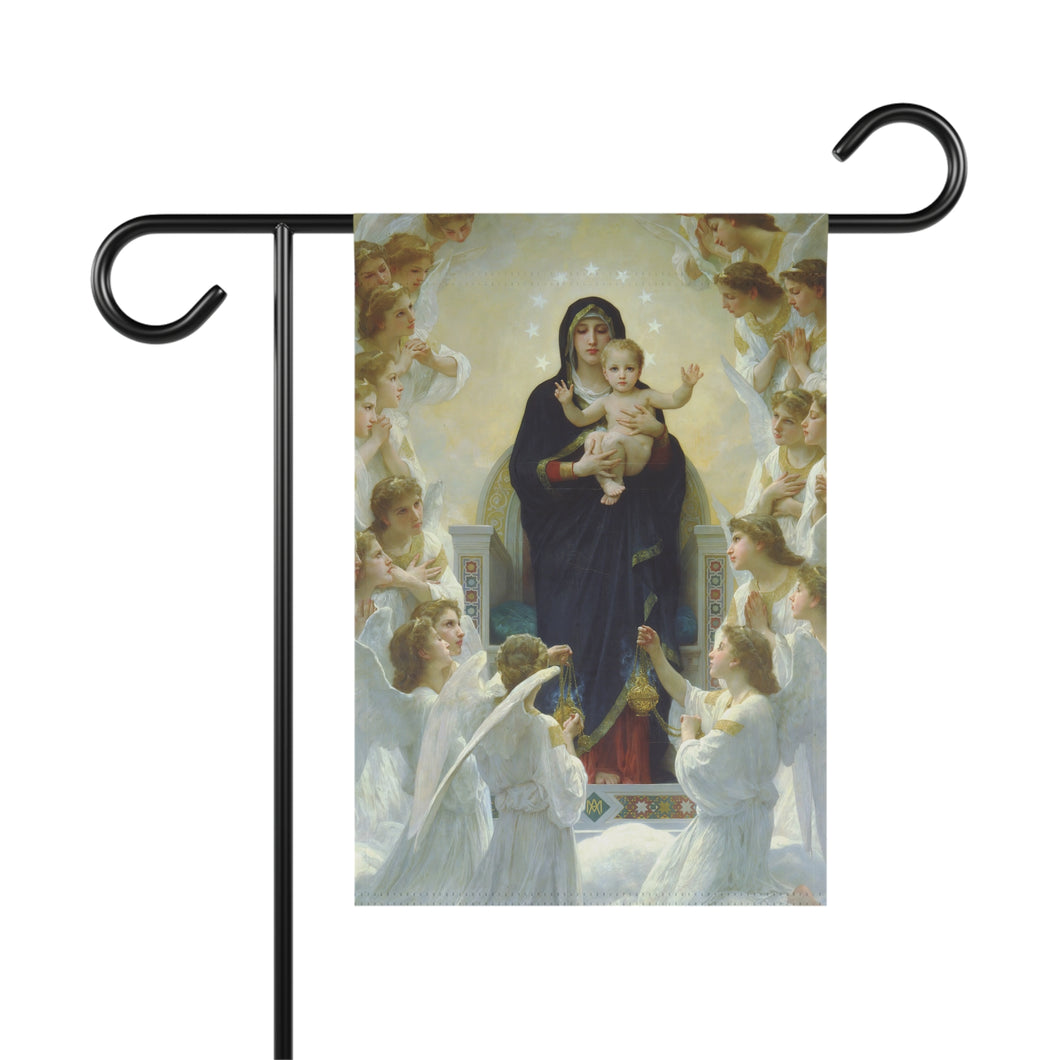 Catholic Garden Flag, Christ and the Virgin Mary with Angels,