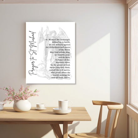 St Michael Archangel Prayer:  Canvas Wall Art