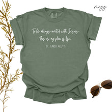 Load image into Gallery viewer, St Carlo Acutis:  Always United With Jesus -  Comfort Colors® T-Shirt
