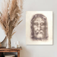 Sacred Face of Jesus from the Shroud of Turin:  Canvas Wall Art Print