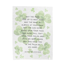 Load image into Gallery viewer, May the Road Up to Meet You - Irish Blessing Minky Blanket
