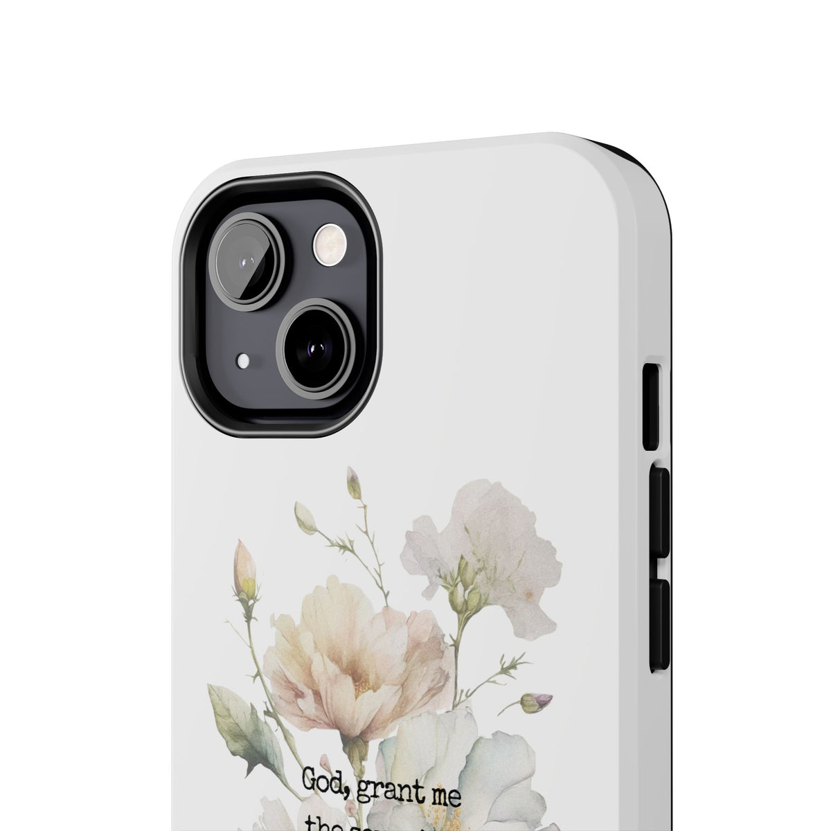 Serenity Prayer Watercolor Floral TOUGH Protective iPhone Case