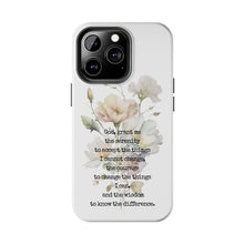 Load image into Gallery viewer, Serenity Prayer Watercolor Floral TOUGH Protective iPhone Case
