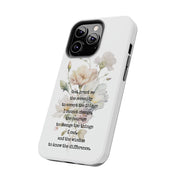 Serenity Prayer Watercolor Floral TOUGH Protective iPhone Case