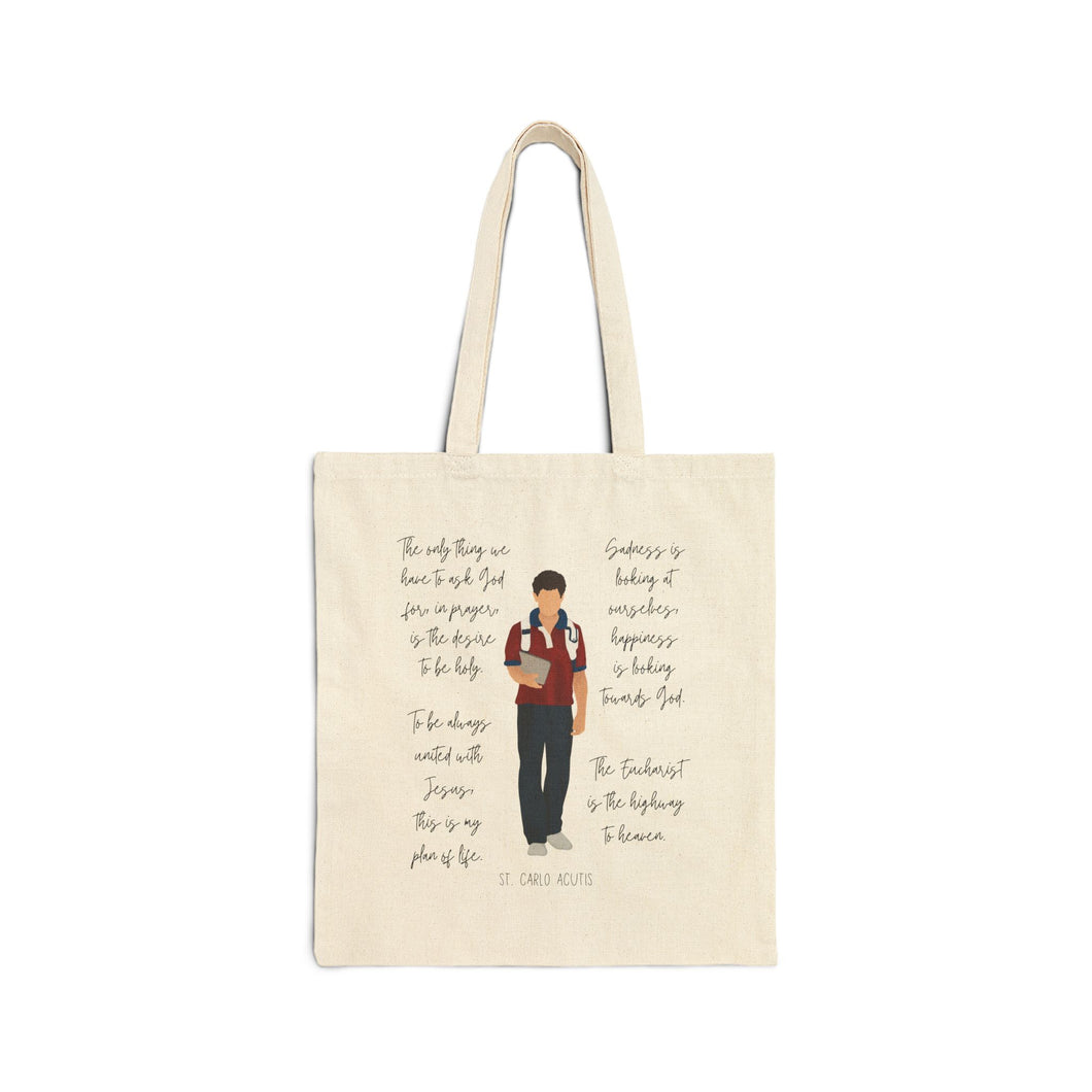 St Carlo Acutis Catholic Tote Bag