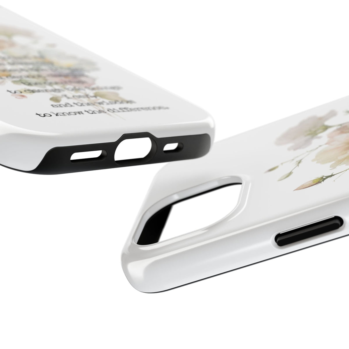 Serenity Prayer Watercolor Floral TOUGH Protective iPhone Case