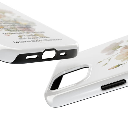Serenity Prayer Watercolor Floral TOUGH Protective iPhone Case