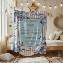 Load image into Gallery viewer, Personalized Blanket for Catholic Youth With Saint Quotes - Purple and Blue
