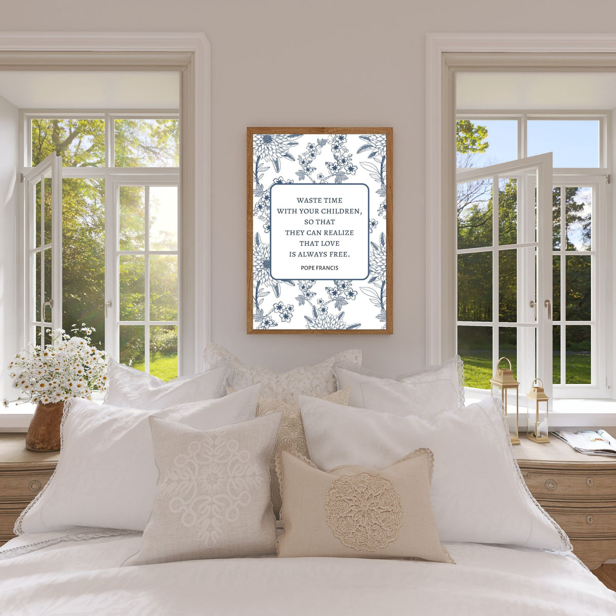 Waste Time With Your Children - Pope Francis Quote - Printable Wall Art